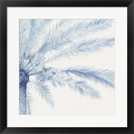 Framed Chambray Palms II Print
