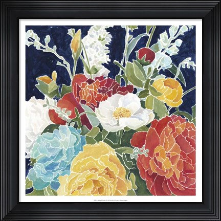 Framed Midnight Florals I Print