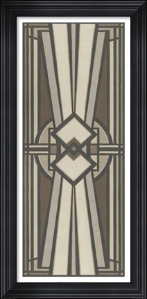 Framed Neutral Deco Panel I Print