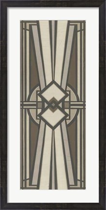 Framed Neutral Deco Panel I Print