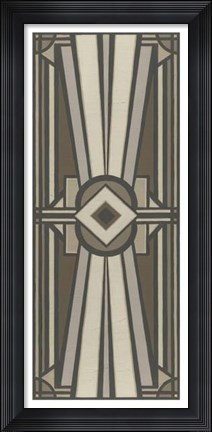 Framed Neutral Deco Panel II Print