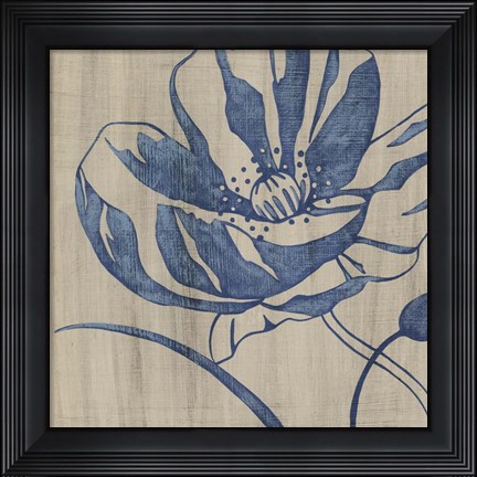 Framed Indigo Poppy Print