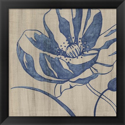 Framed Indigo Poppy Print