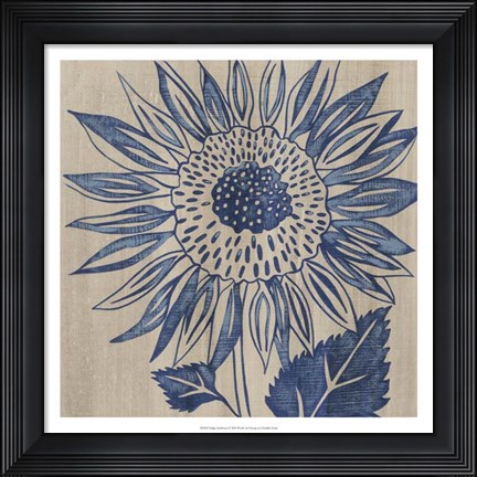 Framed Indigo Sunflower Print