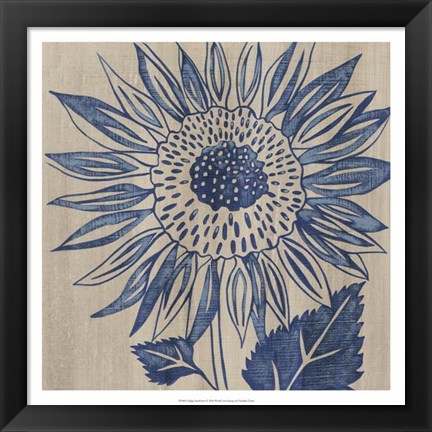 Framed Indigo Sunflower Print