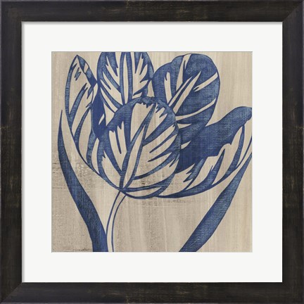 Framed Indigo Tulip Print