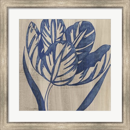 Framed Indigo Tulip Print