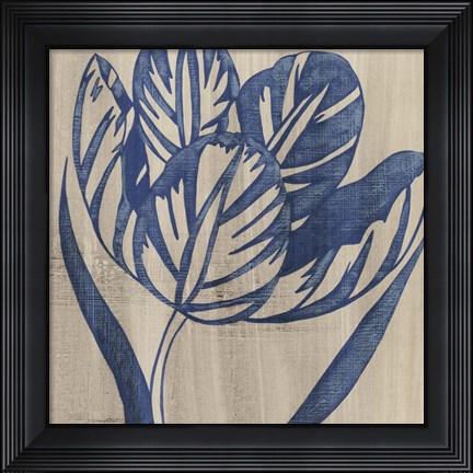 Framed Indigo Tulip Print