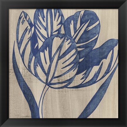 Framed Indigo Tulip Print