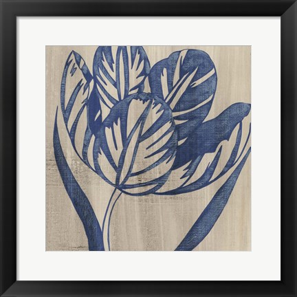 Framed Indigo Tulip Print