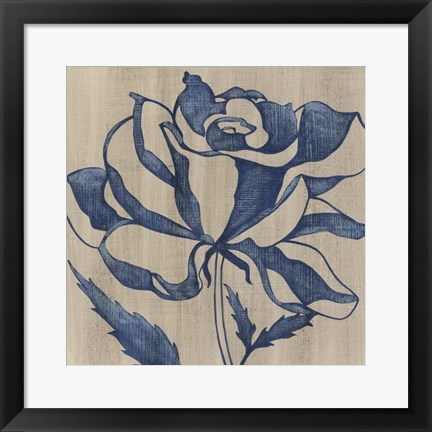 Framed Indigo Rose Print