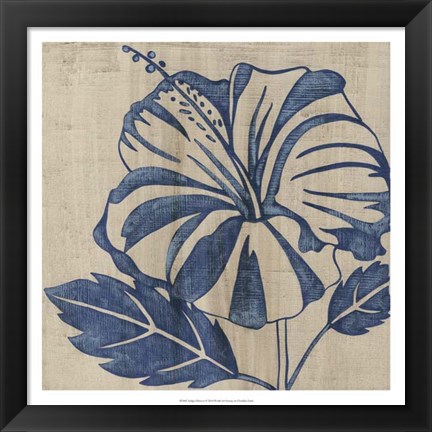 Framed Indigo Hibiscus Print