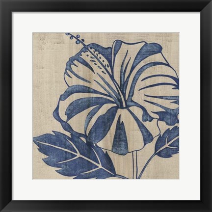 Framed Indigo Hibiscus Print