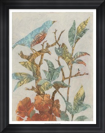 Framed Aviary Collage I Print