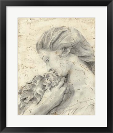 Framed Statue in the Garden II Print