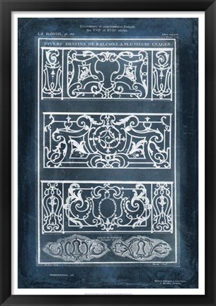 Framed Ornamental Iron Blueprint I Print