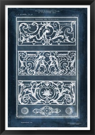 Framed Ornamental Iron Blueprint II Print