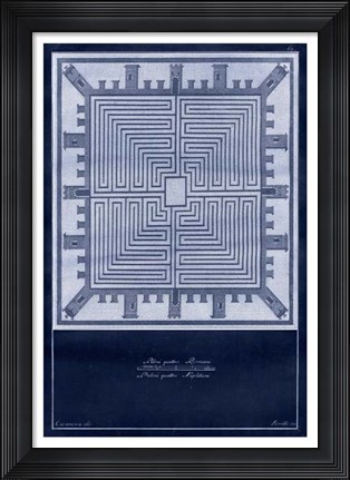 Framed Indigo Tile I Print