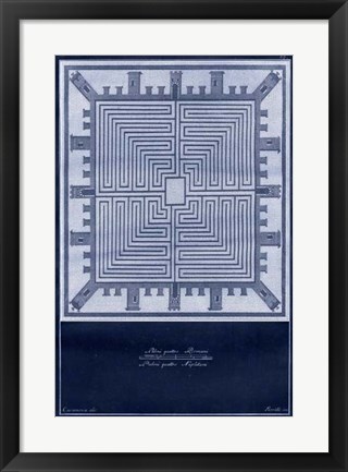 Framed Indigo Tile I Print