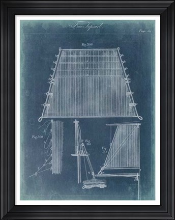Framed Nautical Detail Blueprint I Print