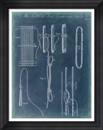 Framed Nautical Detail Blueprint III Print