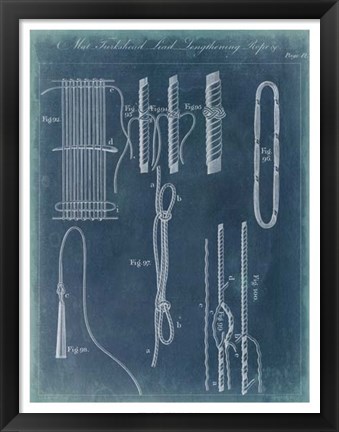 Framed Nautical Detail Blueprint III Print