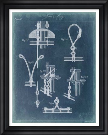 Framed Nautical Detail Blueprint IV Print