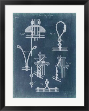 Framed Nautical Detail Blueprint IV Print