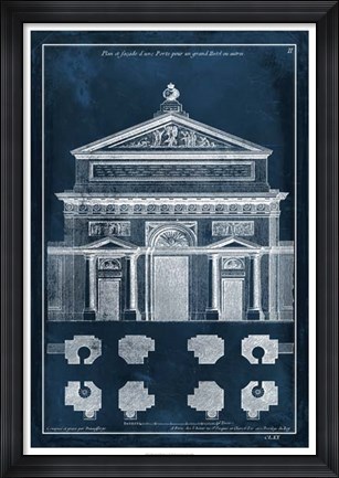 Framed Palace Facade Blueprint I Print