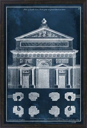 Framed Palace Facade Blueprint I Print