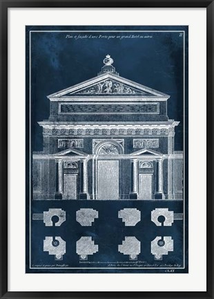 Framed Palace Facade Blueprint I Print