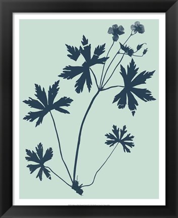 Framed Indigo &amp; Mint Botanical Study III Print