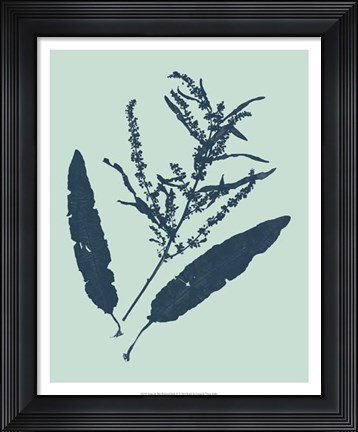 Framed Indigo &amp; Mint Botanical Study IV Print