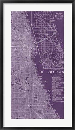 Framed Graphic Map of Chicago Print