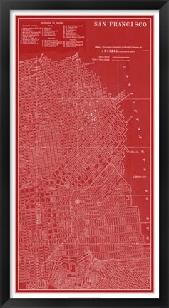 Framed Graphic Map of San Francisco Print