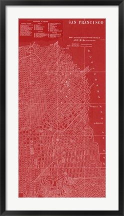 Framed Graphic Map of San Francisco Print