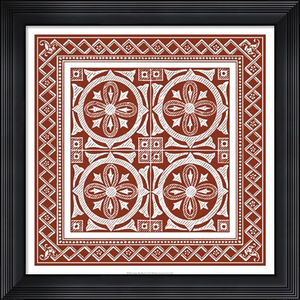 Framed Cinnabar Woodblock I Print