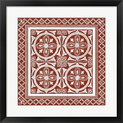 Framed Cinnabar Woodblock I Print
