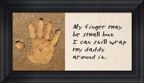 Framed My Finger May Be Small Sand Handprint Print