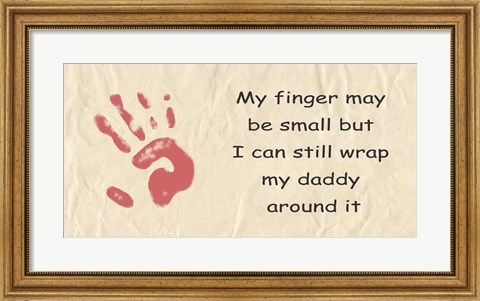 Framed My Finger May Be Small Pink Handprint Print