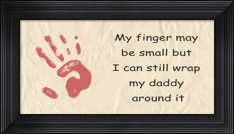 Framed My Finger May Be Small Pink Handprint Print