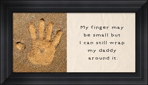 Framed My Finger May Be Small Handprint in the Sand Print