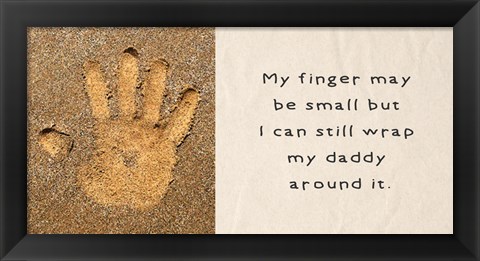 Framed My Finger May Be Small Handprint in the Sand Print