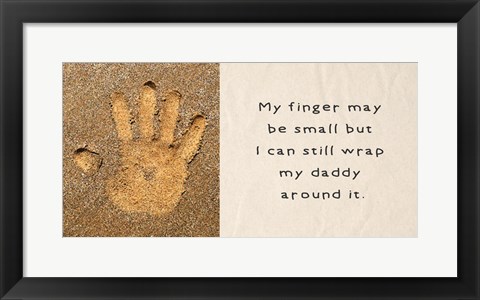 Framed My Finger May Be Small Handprint in the Sand Print