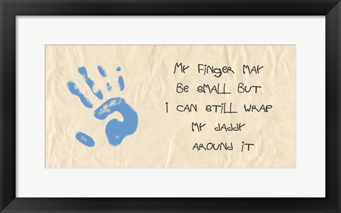 Framed My Finger May Be Small Blue Handprint Print