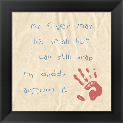 Framed My Finger May Be Small Pink and Blue Print