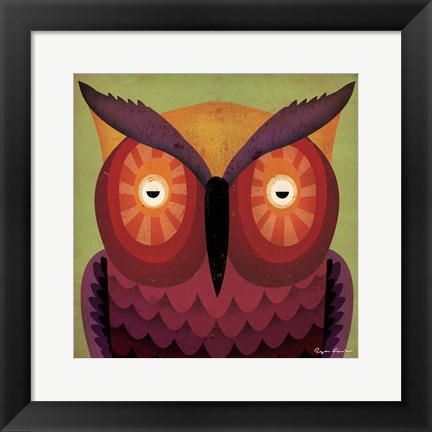 Framed Owl WOW Print