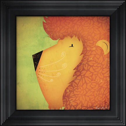 Framed Lion WOW Print
