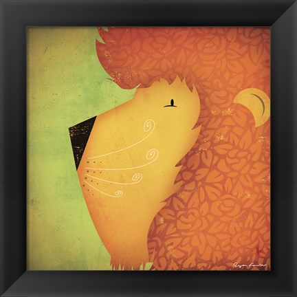 Framed Lion WOW Print