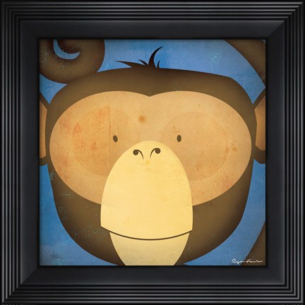 Framed Monkey WOW Print
